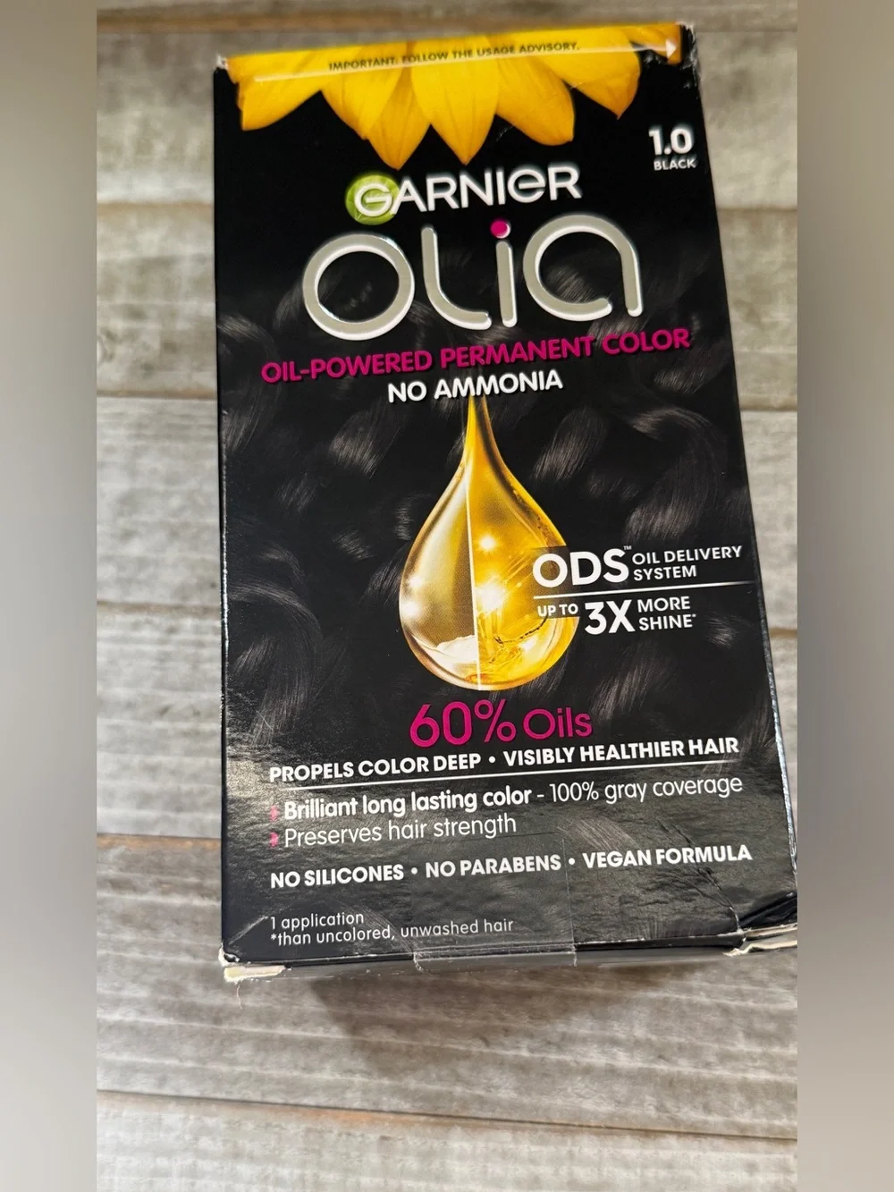 3X Garnier Olia 2.0 Soft Black Permanent Hair Color Brilliant Color -m